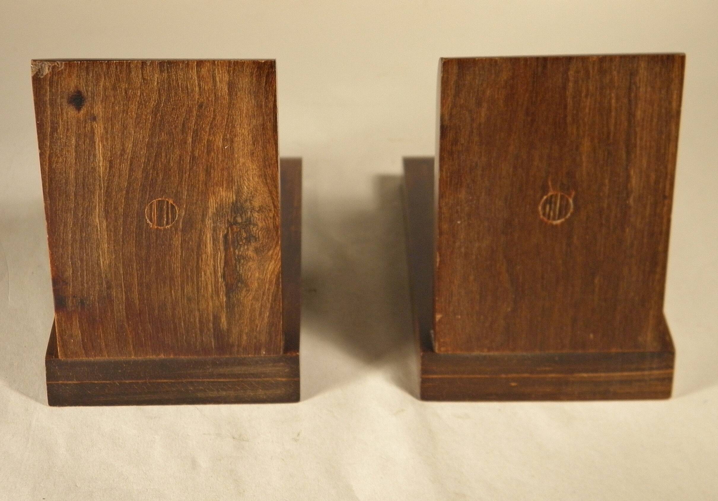 Art Deco bookend in exotic wood