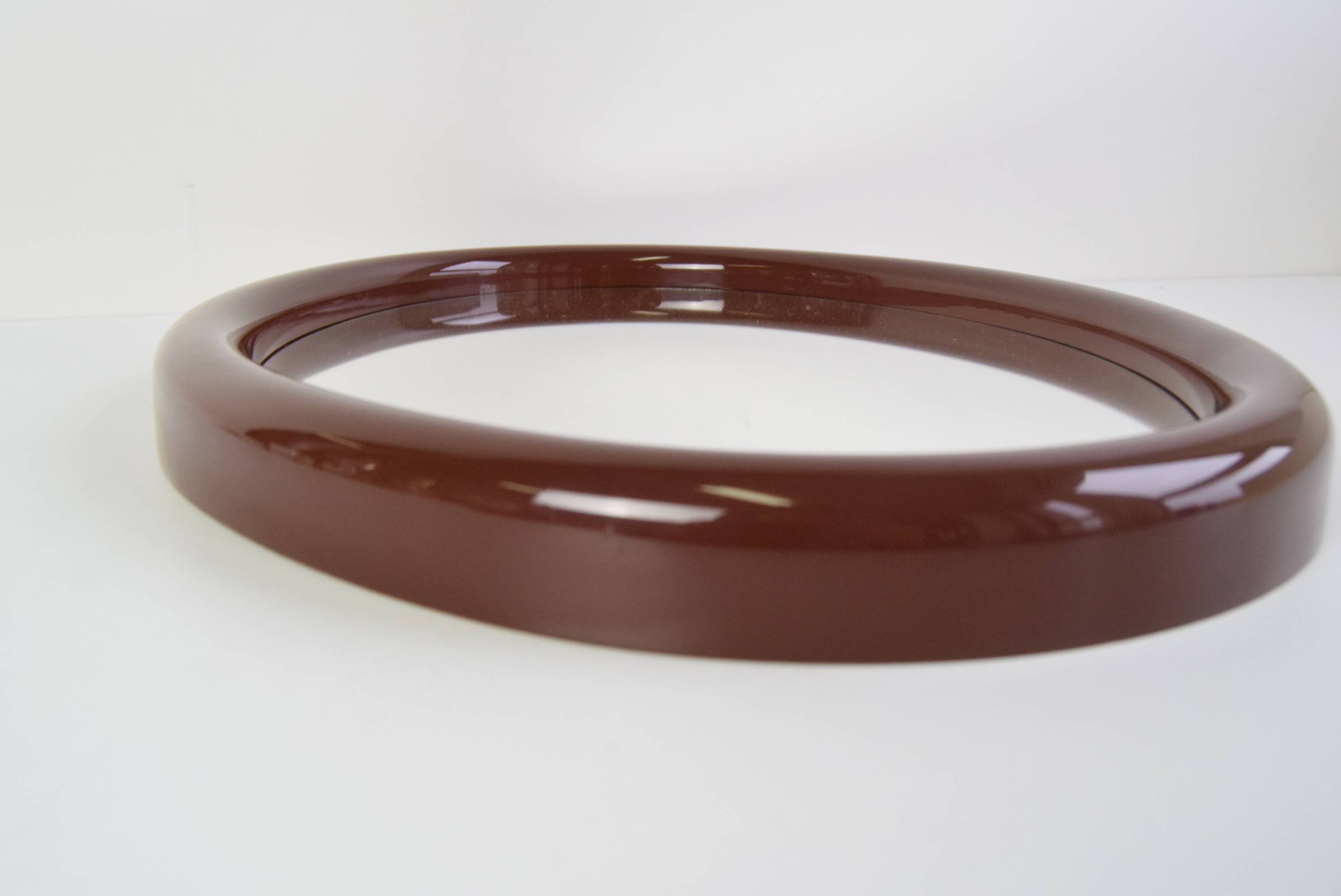 Vintage Oval Wall Mirror, Czechoslovakia, 1970's.