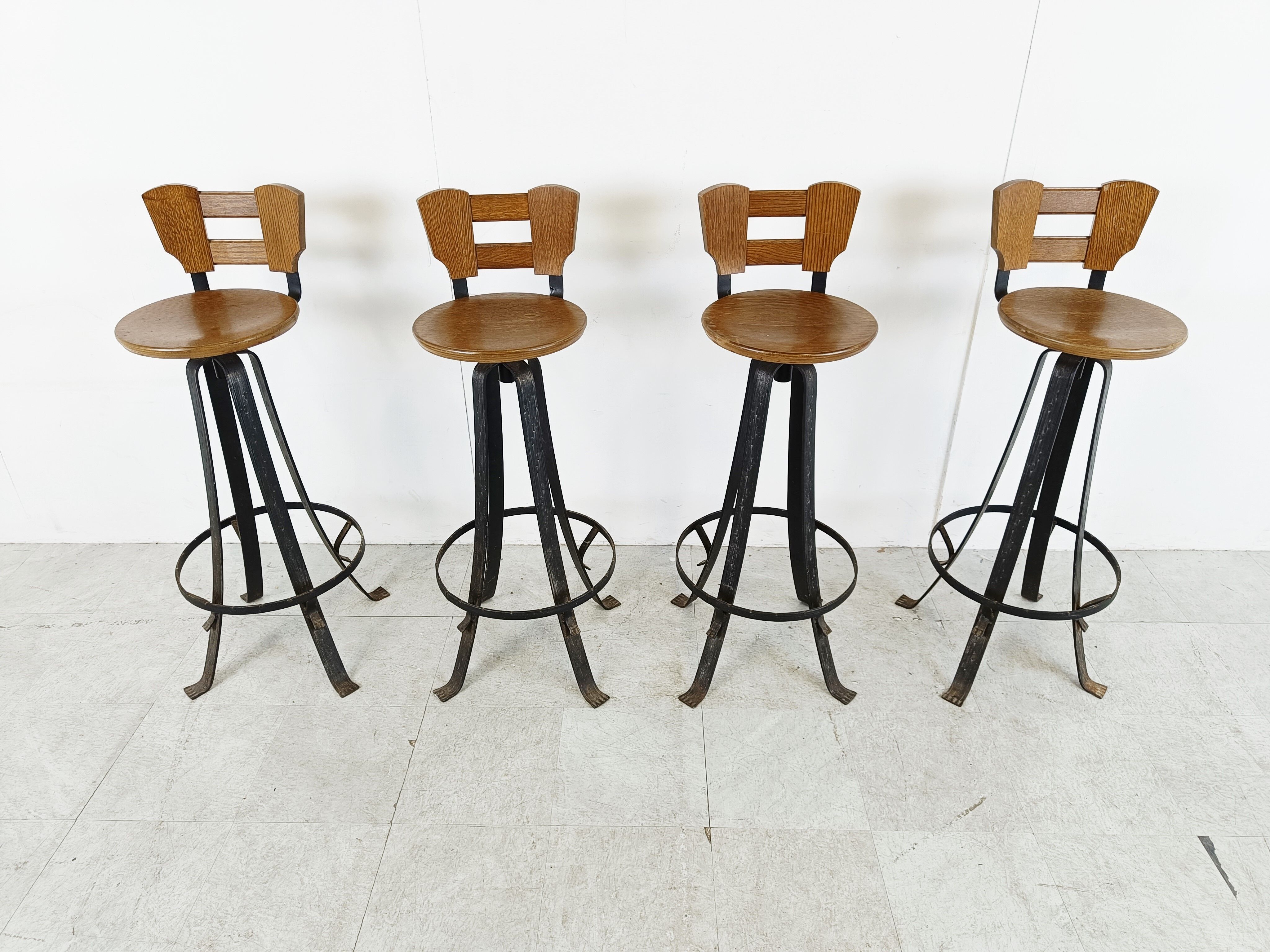 Vintage brutalist bar stools, 1970s