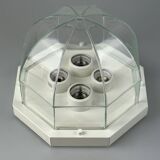 60s 70s ceiling lamp Glashütte Limburg Germany Plafoniere glass & metal
