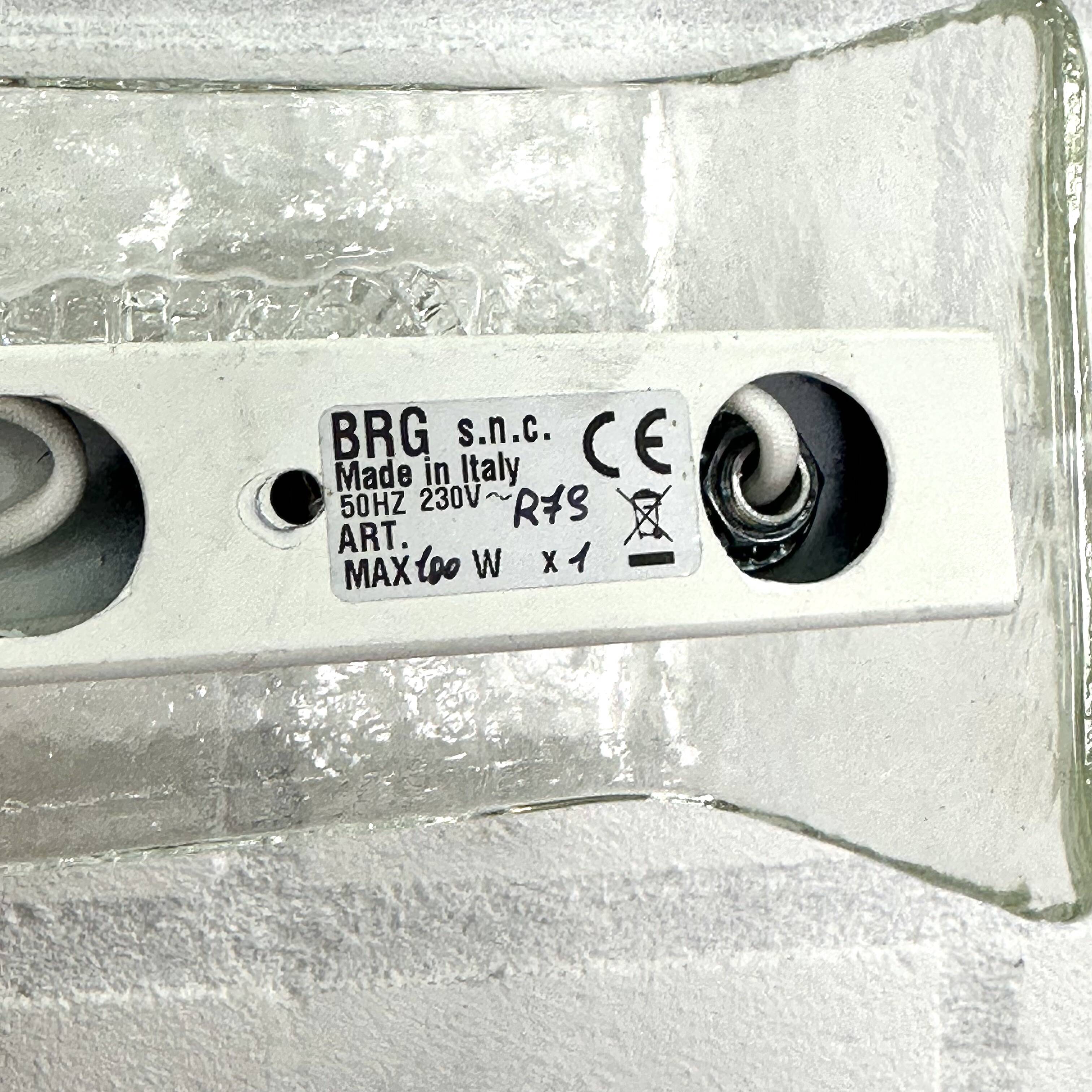 Applique italienne en verre de BRG