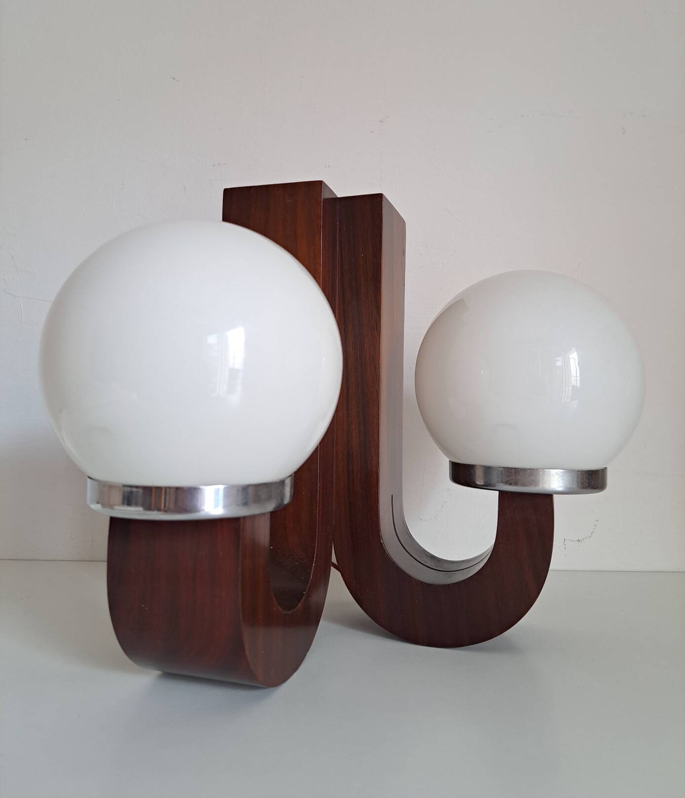 Vintage wooden wall light