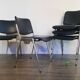 Set 5 chairs stackable Mauser in aluminium and leather, vintage 1960