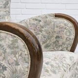 Fauteuil danois années 1955-60 en tissu fleuri multicolore