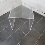 Transparent plexiglass sofa end from the 70s