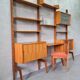 Mid-Century Modular Teak Free-Standing Wall Unit with Desk by John Texmon for Blindheim Mobelfabrik,