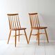Paire de chaises scandinaves, en hêtre et acajou