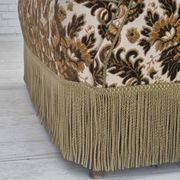 1960s, Danish 2-seater sofa, brown/beige furniture fabric, ash wood legs.