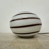 Swirl Zebra table lamp murano glass , 1970’s