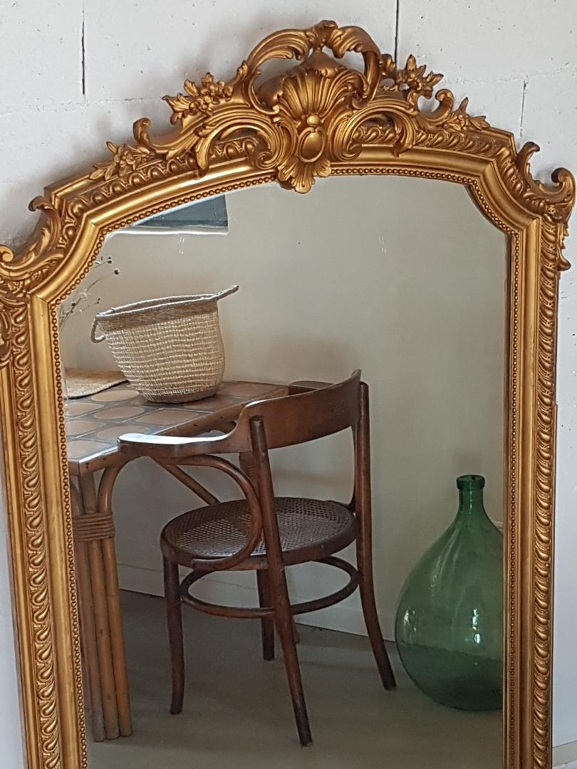 Former mirror gilded with pediment - 153 x 101 - Style Napoleon III