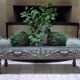 Large baroque style interior planter in gray patinated wood