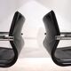 2 leather and chrome metal armchairs Matteo Grassi, 1970