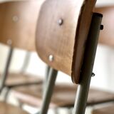 Chaises d'école vintage, lot de 6