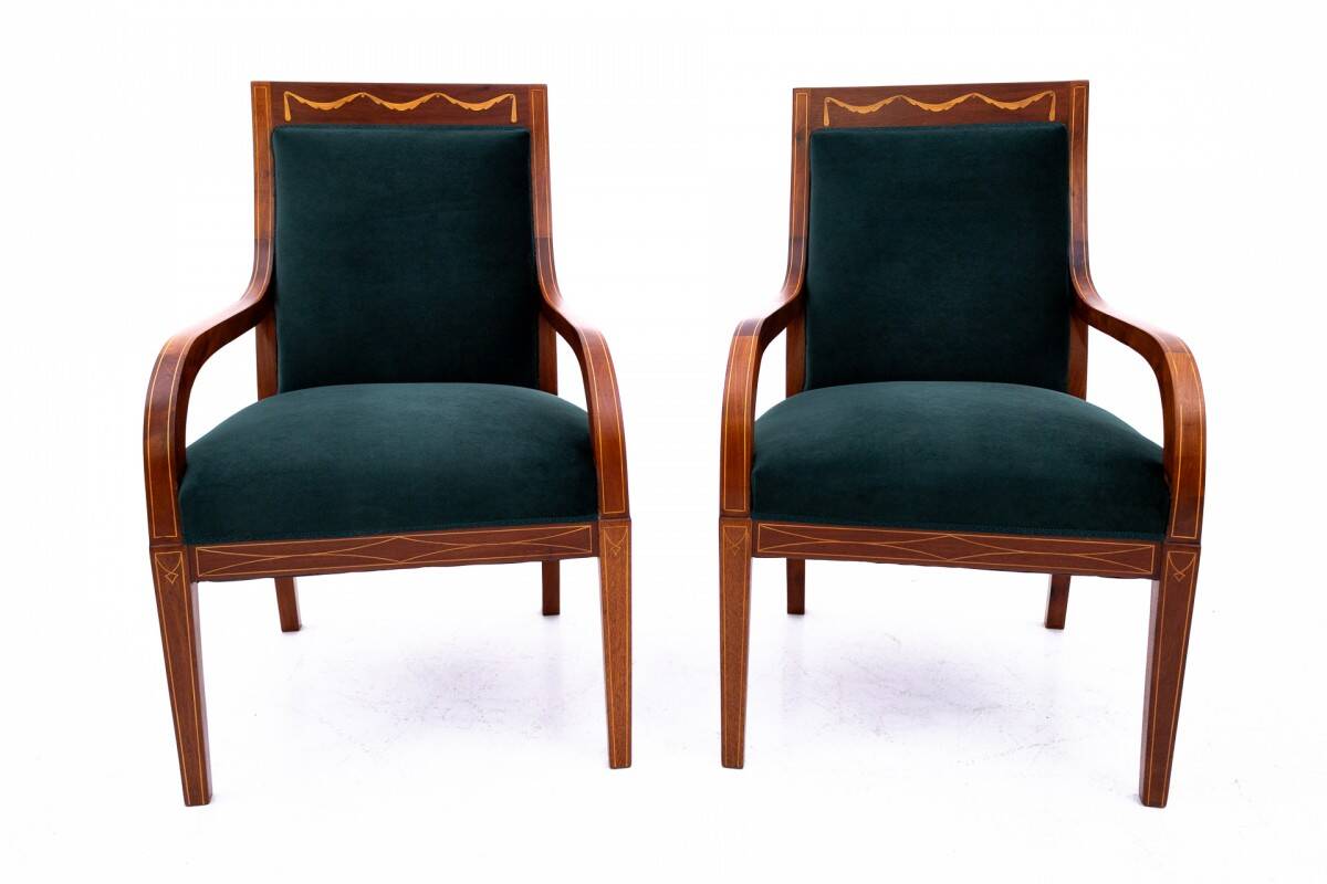 Set of armchairs, Northern Europe, circa 1890.