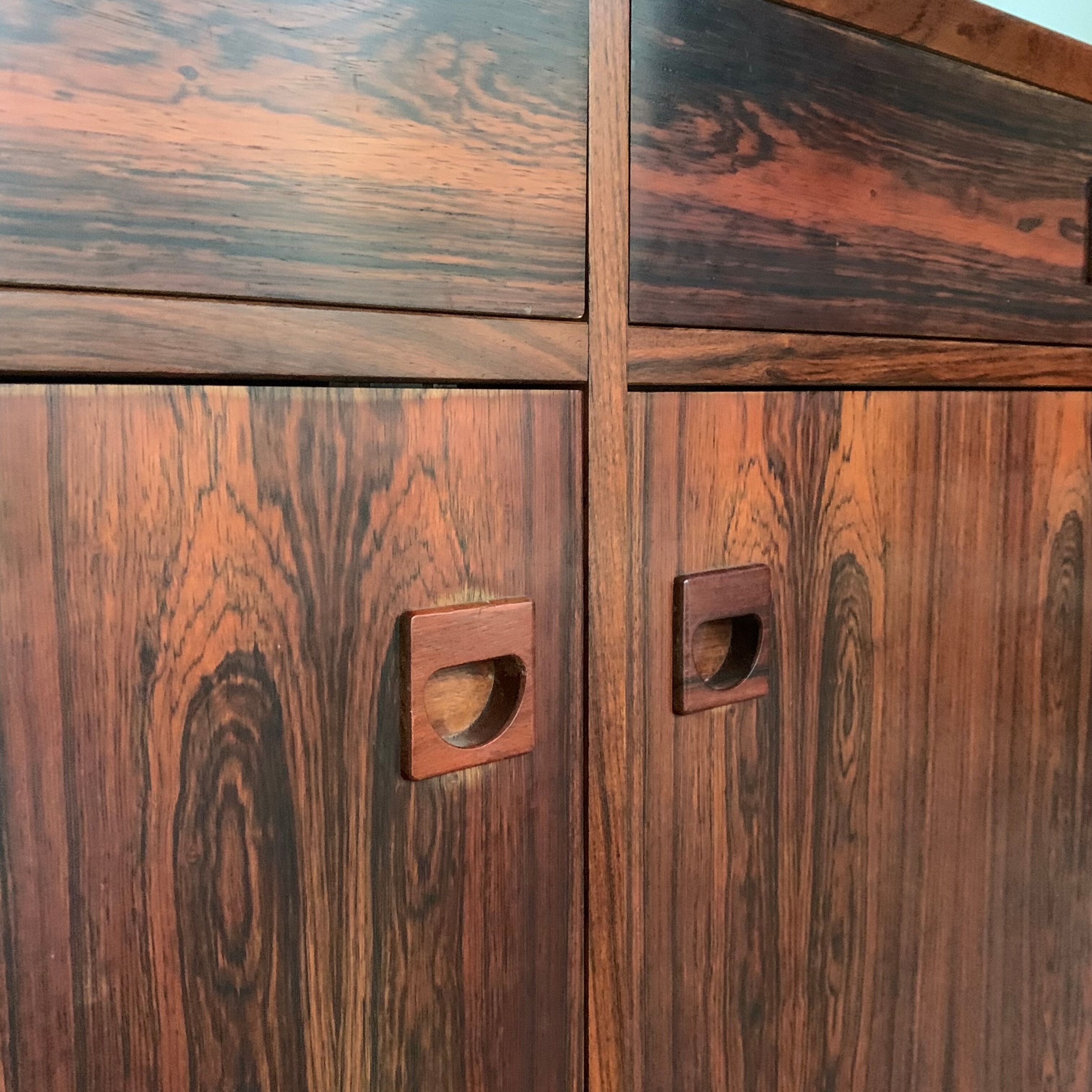 Vintage Scandinavian library in Rio rosewood