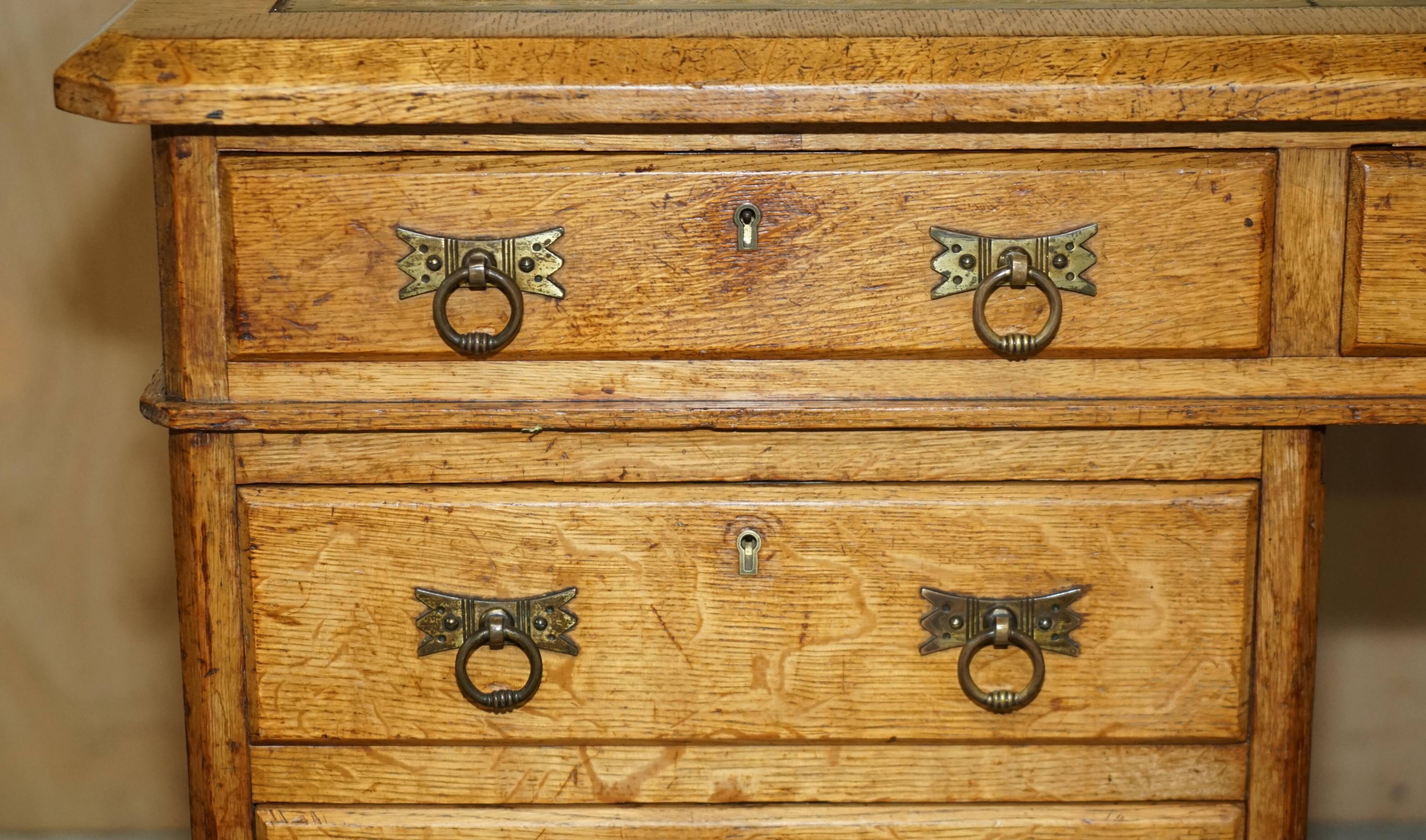 Victorian Oak Partner's Desk circa 1883