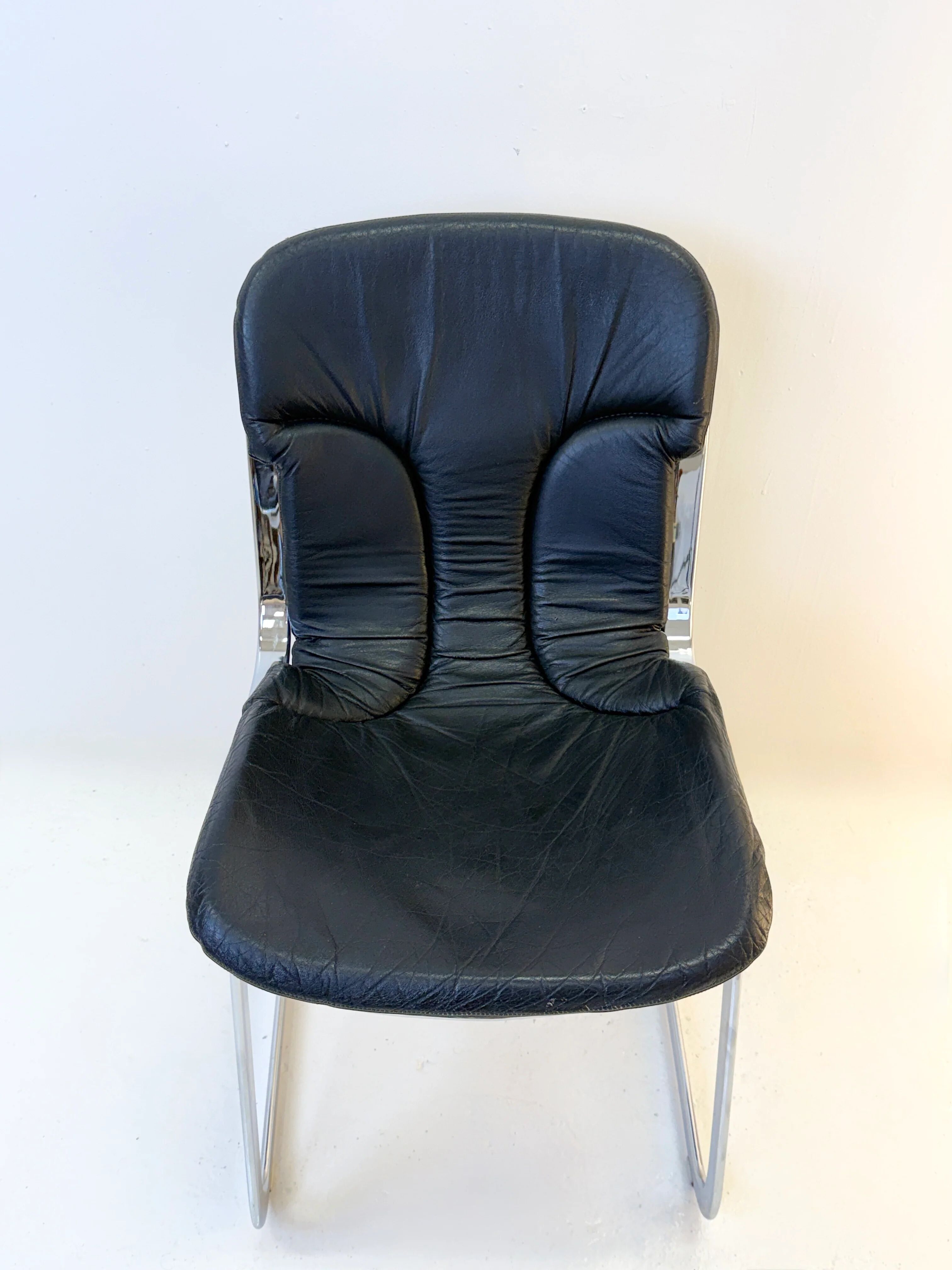 Set of 4 chairs by Willy Rizzo, 1970s