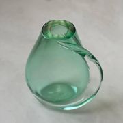 Huge green vase in Murano glass from artisan masters, Flavio Poli 1970's