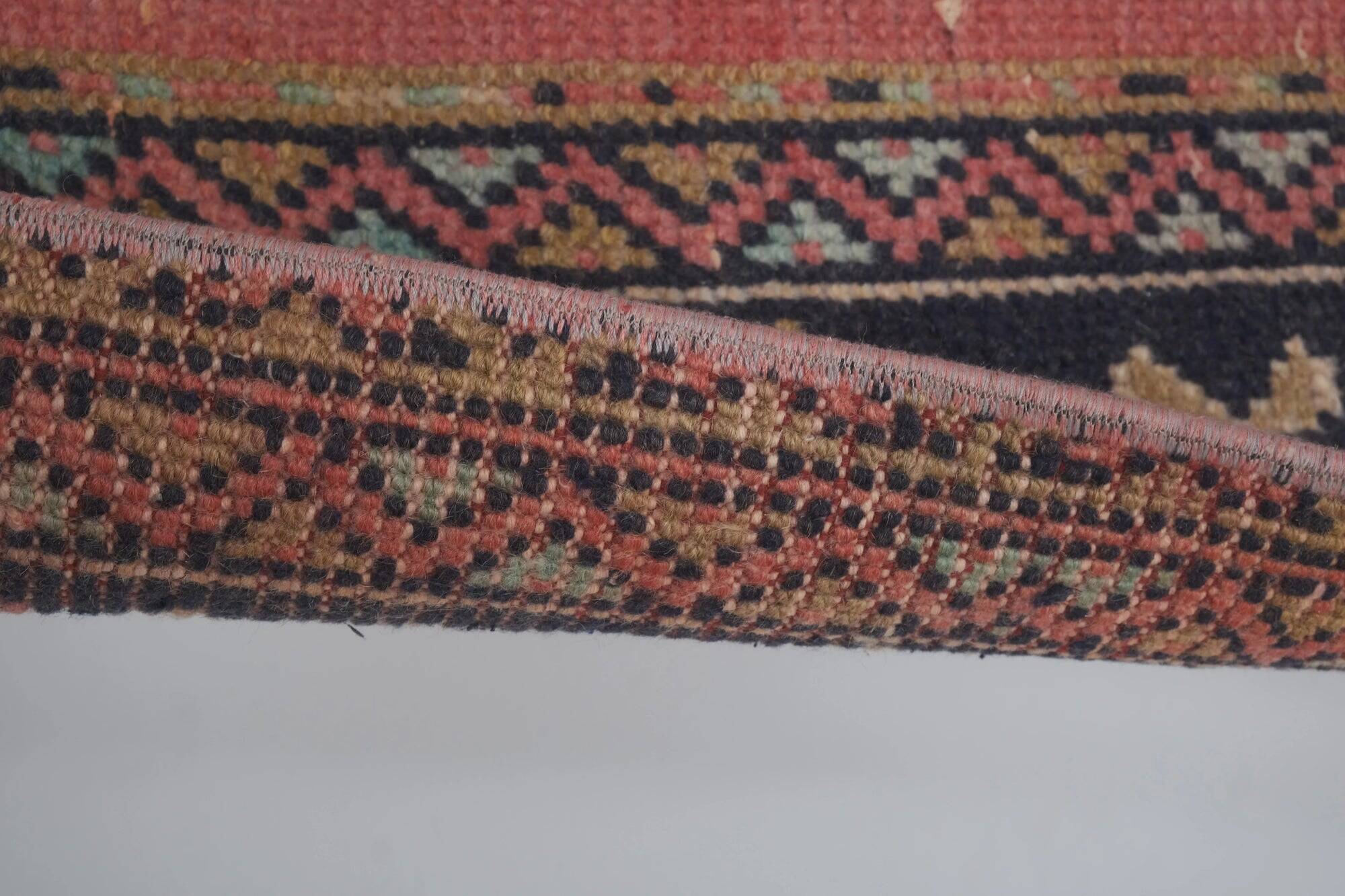 Vintage Turkish hallway rug 61x376 cm