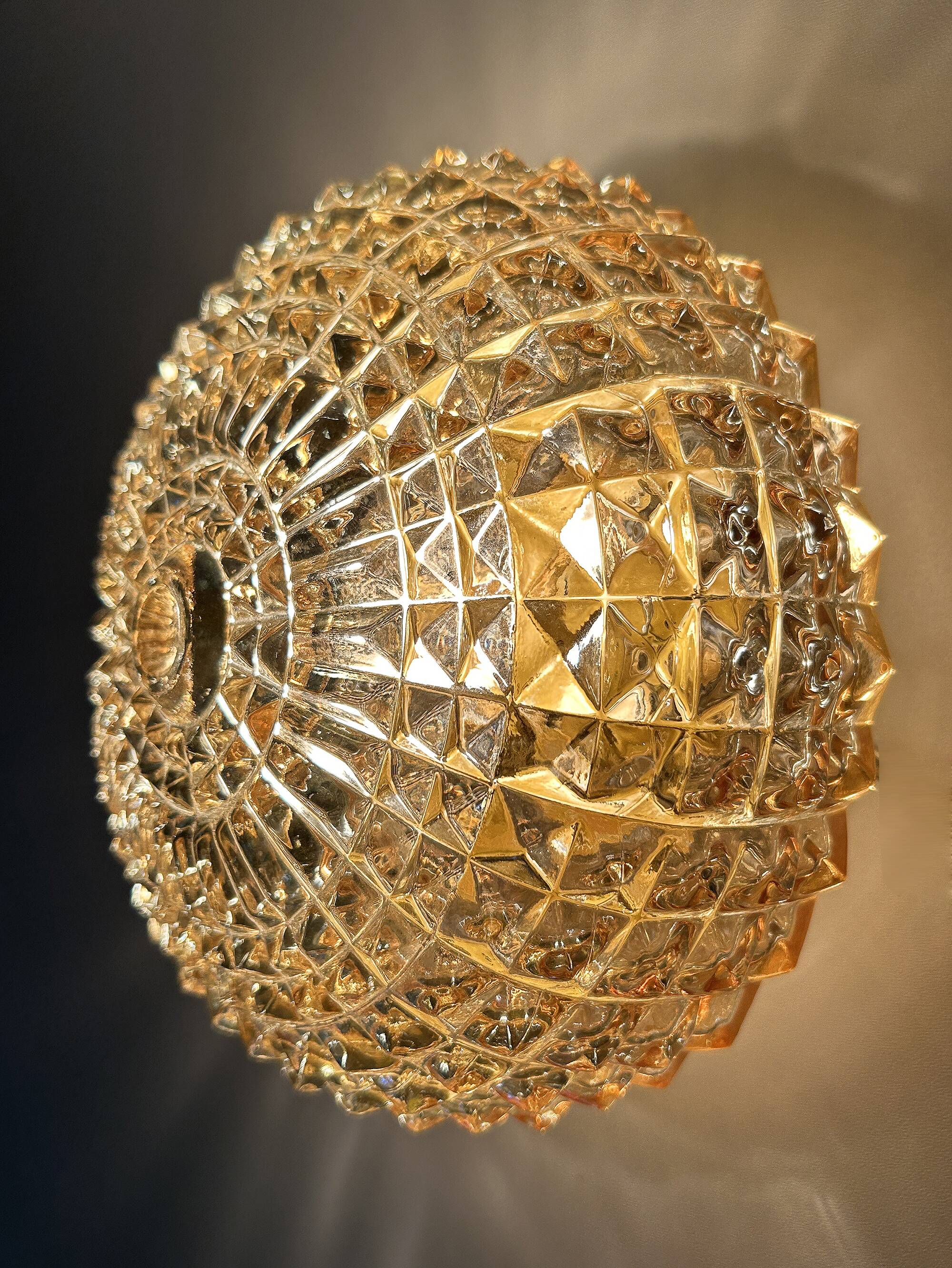 Pair of glass wall lights, 1960s