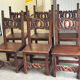 6 Alsatian chairs from the 19th century – carved wood – interlaced decoration