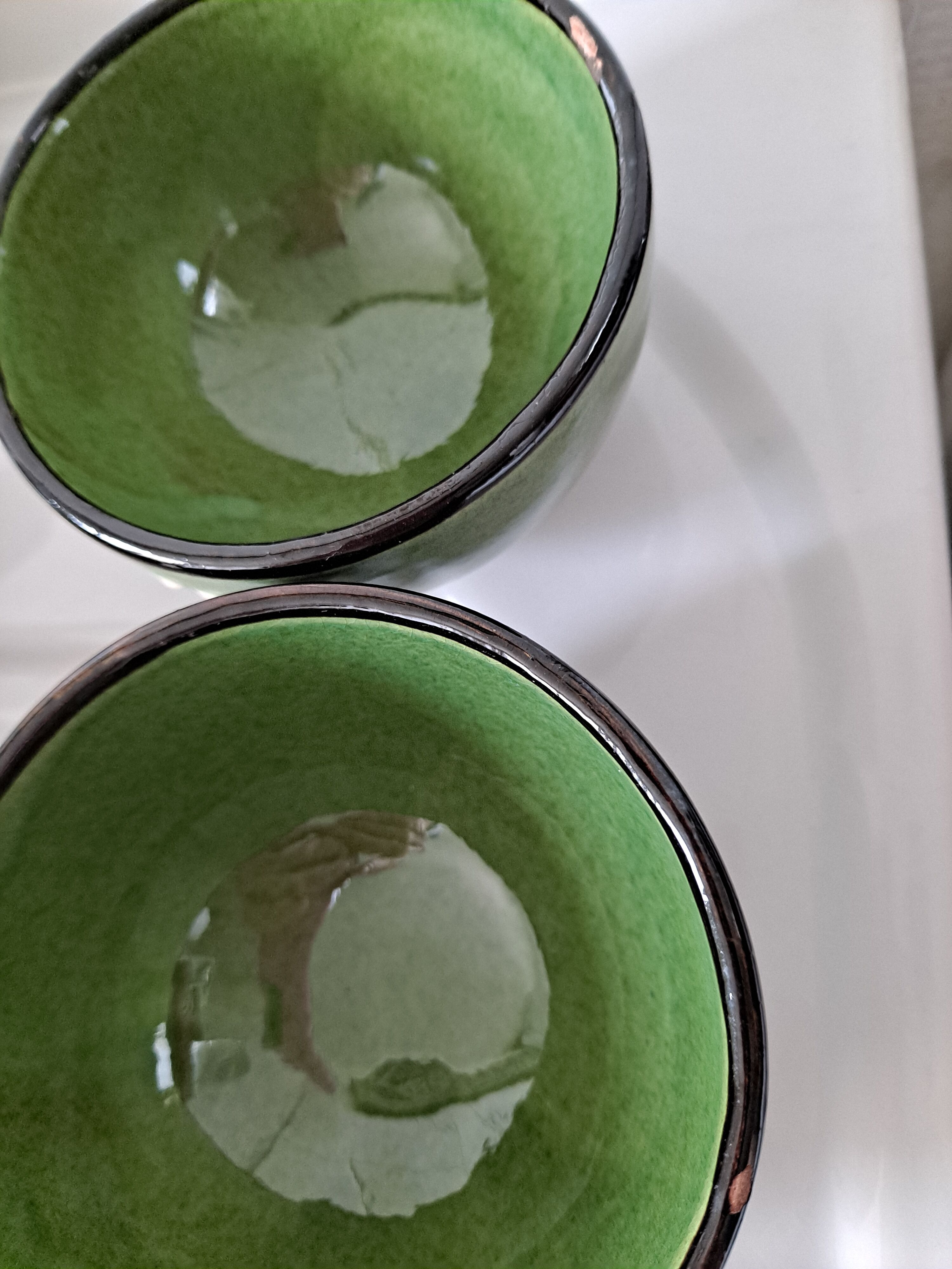 Cups bird glazed terracotta Savoie