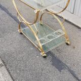 Vintage golden and glass kitchen trolley