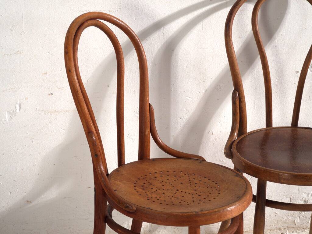 Antique bentwood Thonet chairs – Central Europe, circa 1930 #9 – Set of 2 pieces