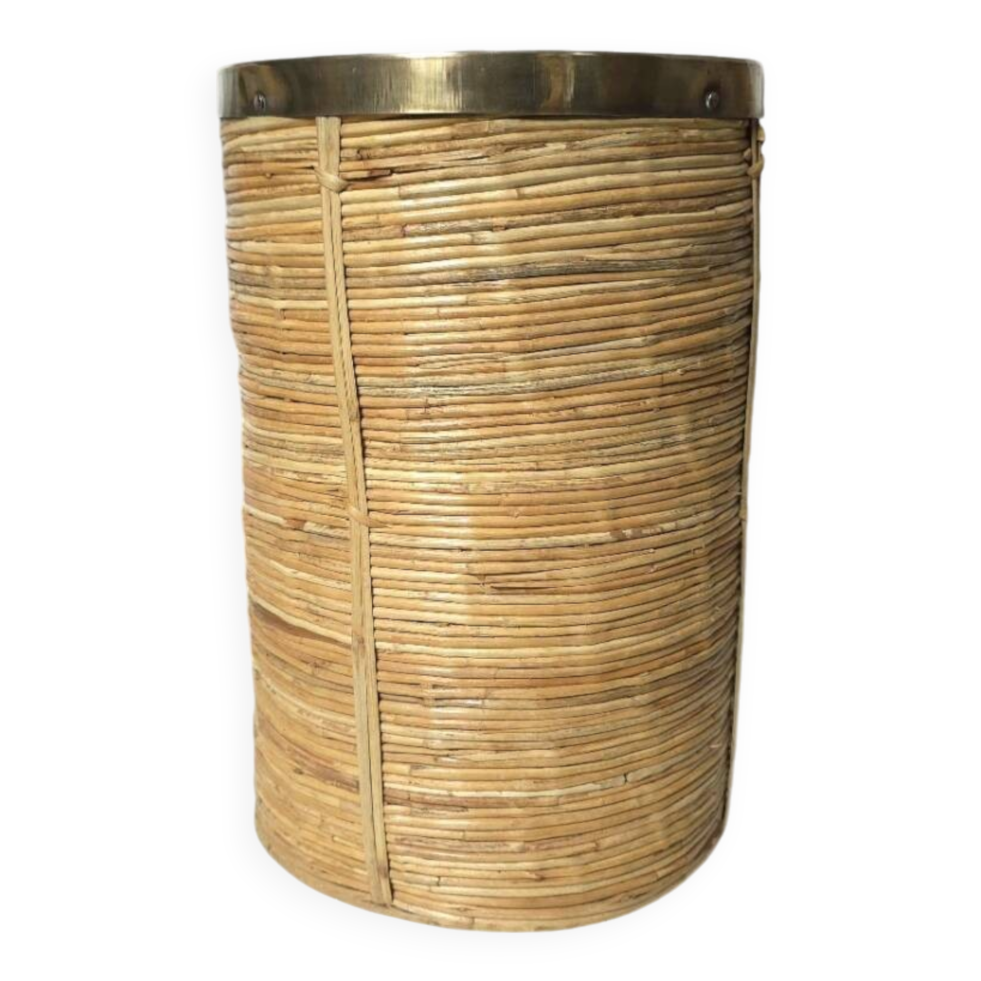 1970 Rattan basket Gabriella Crespi style
