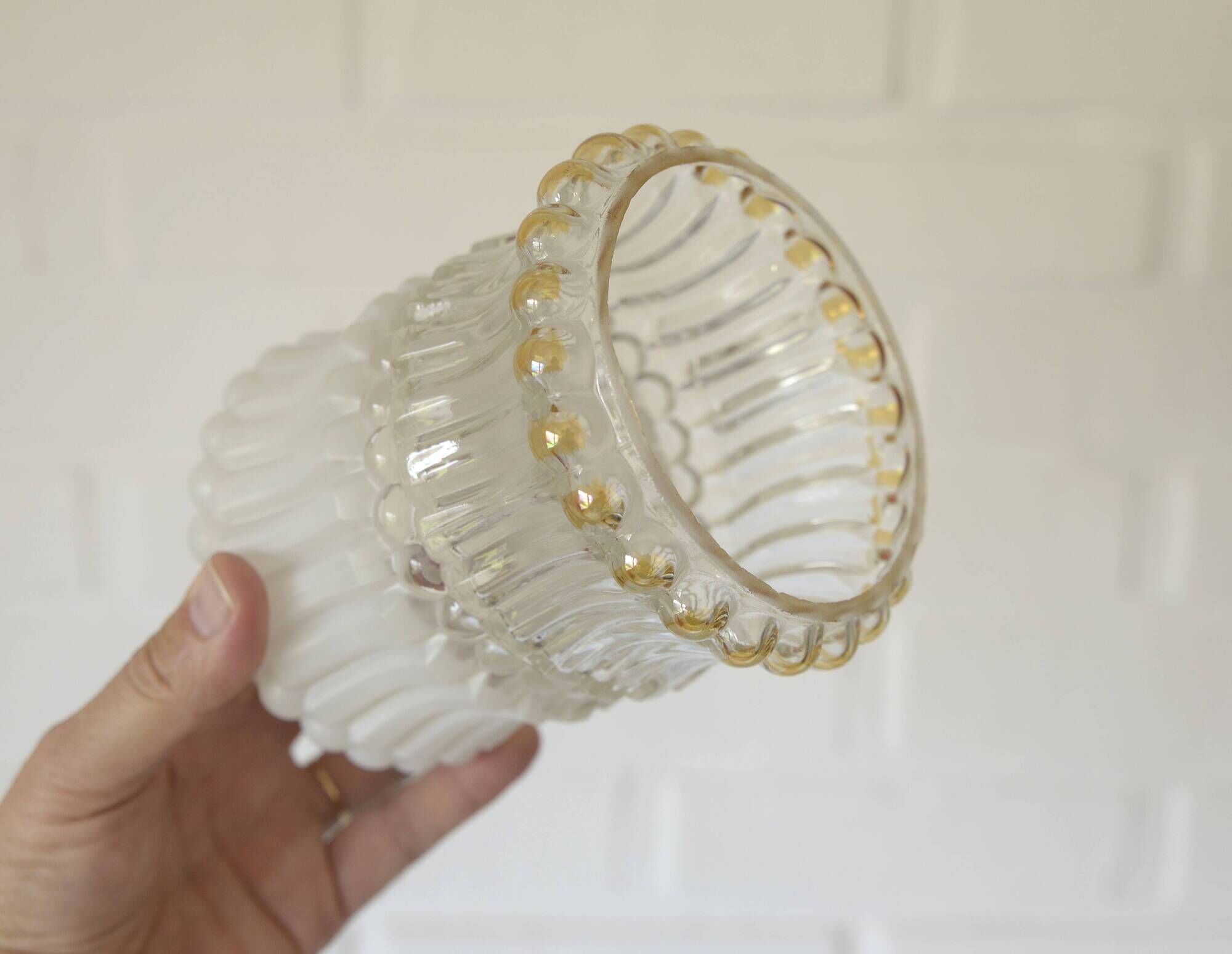 Set of 6 Vintage Replacement Glass Shades / DIY Hanging Lamp / Bedside Ligh