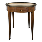 Table bouillote en bois de rose et marbre brèche