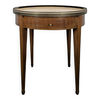 Rosewood and breccia marble bouillotte table