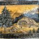 Carved wooden wall panel Black Forest Chalet mountain Switzerland Germany