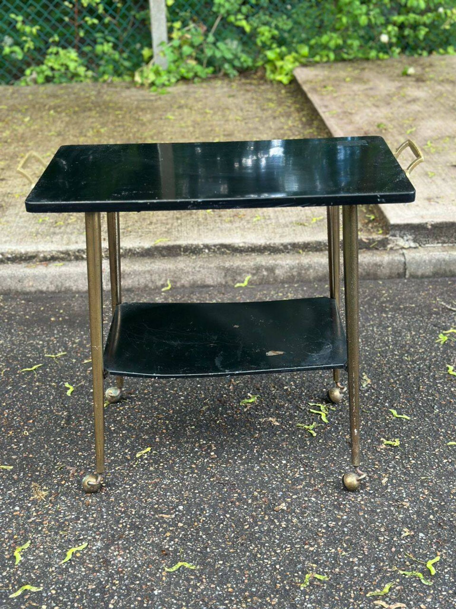 1950s Scandinavian wheeled dessert trolley