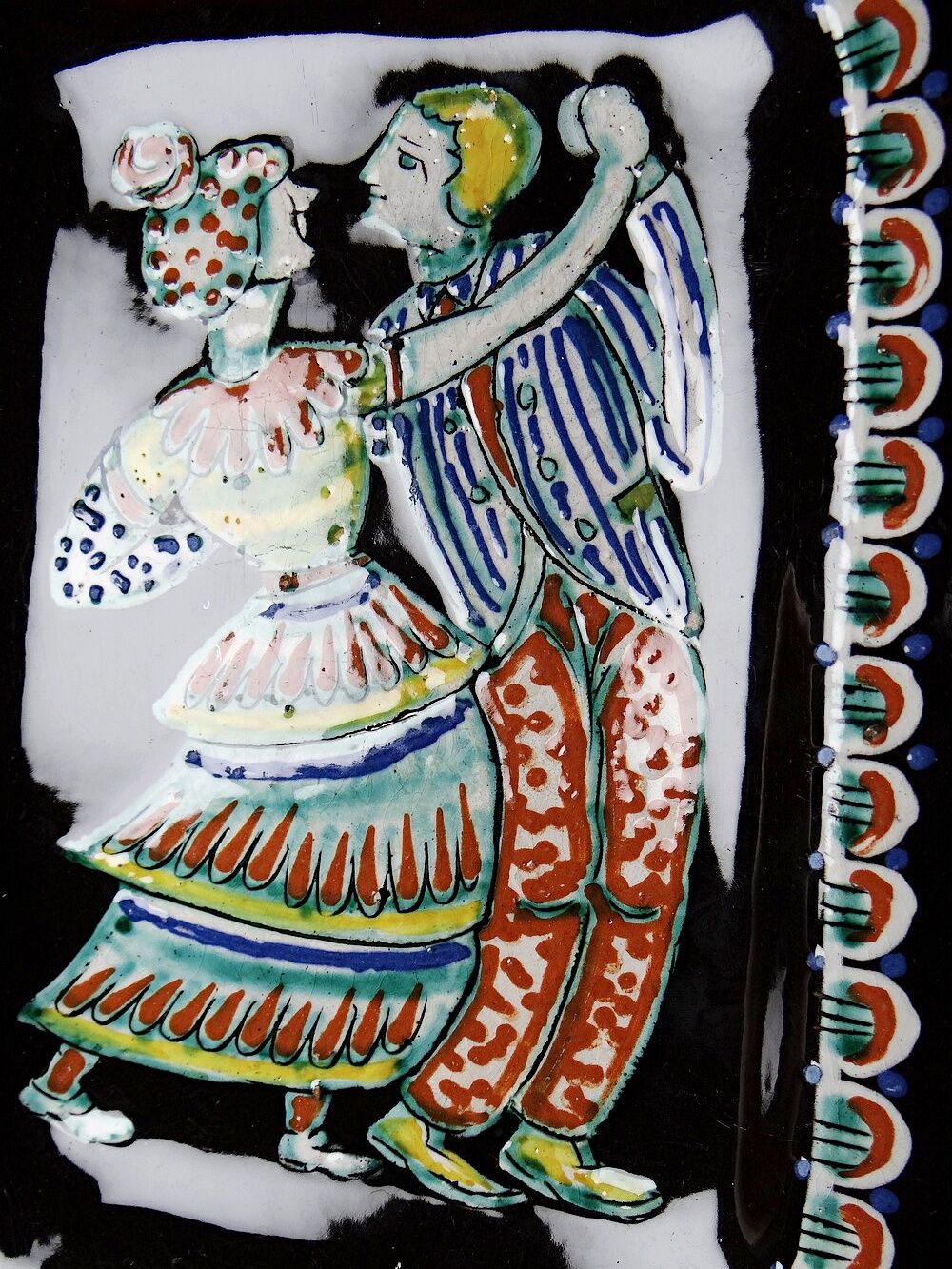 Ashtray, glazed ceramic wall decoration A.D. Schweizer Steffisburg, circa 1960