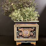 Sarreguemines, pot cache, gardener in earthenware XIXth