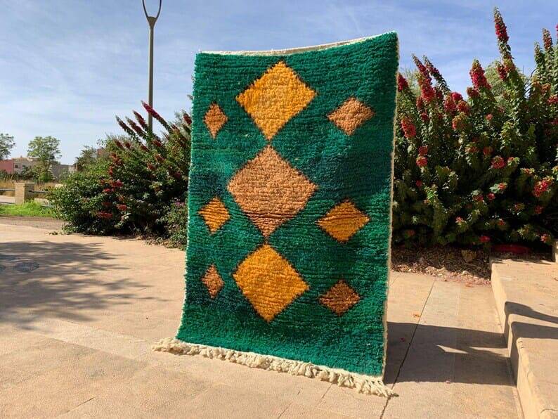 Handmade pure wool rug, size 100 x 200 cm