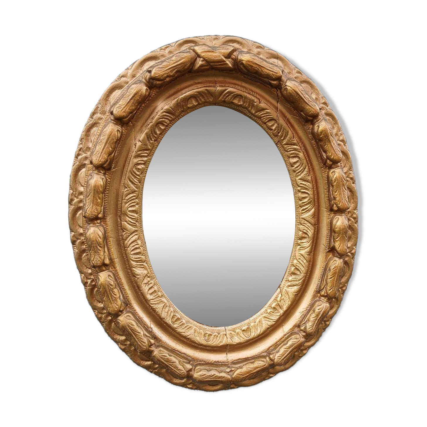 Miroir ancien en bois doré