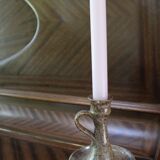 Cellar rat candlestick in enamelled speckled sandstone