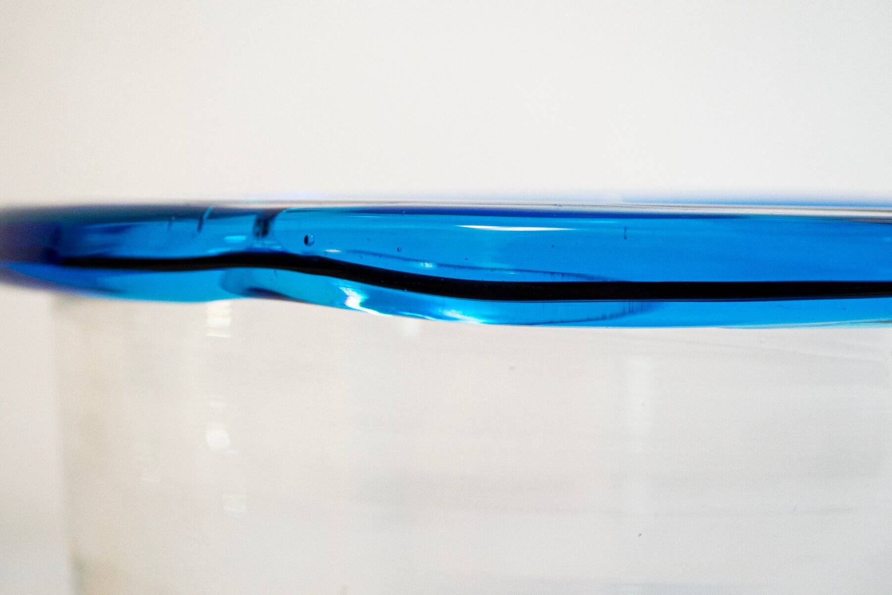 Vintage blue Murano glass vase by Vistosi, Italy, 1970s