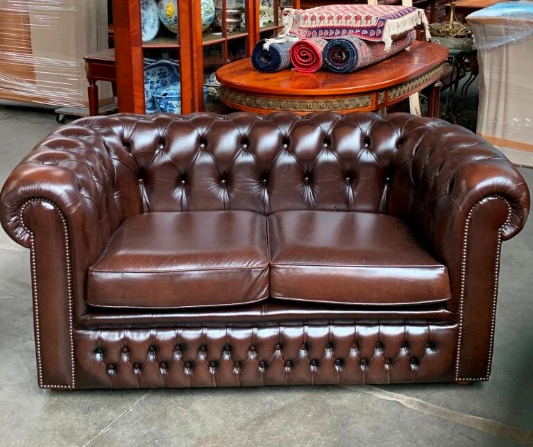 Double sofa leather