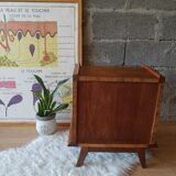 Bedside table oak compass legs - vintage