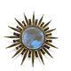 Golden and patinated metal sun mirror