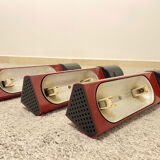 Tritico wall lamp Caltha designer Gianfranco Frattini lacquered in burgundy color, Italy 80's