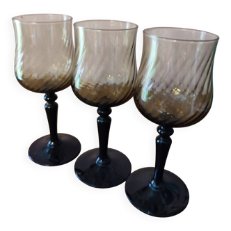 Set of 3 amber glasses
