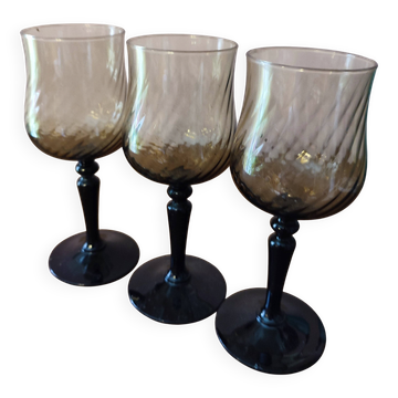 Set of 3 amber glasses