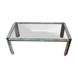 OLD VINTAGE CHROME COFFEE TABLE