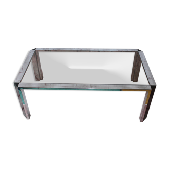OLD VINTAGE CHROME COFFEE TABLE