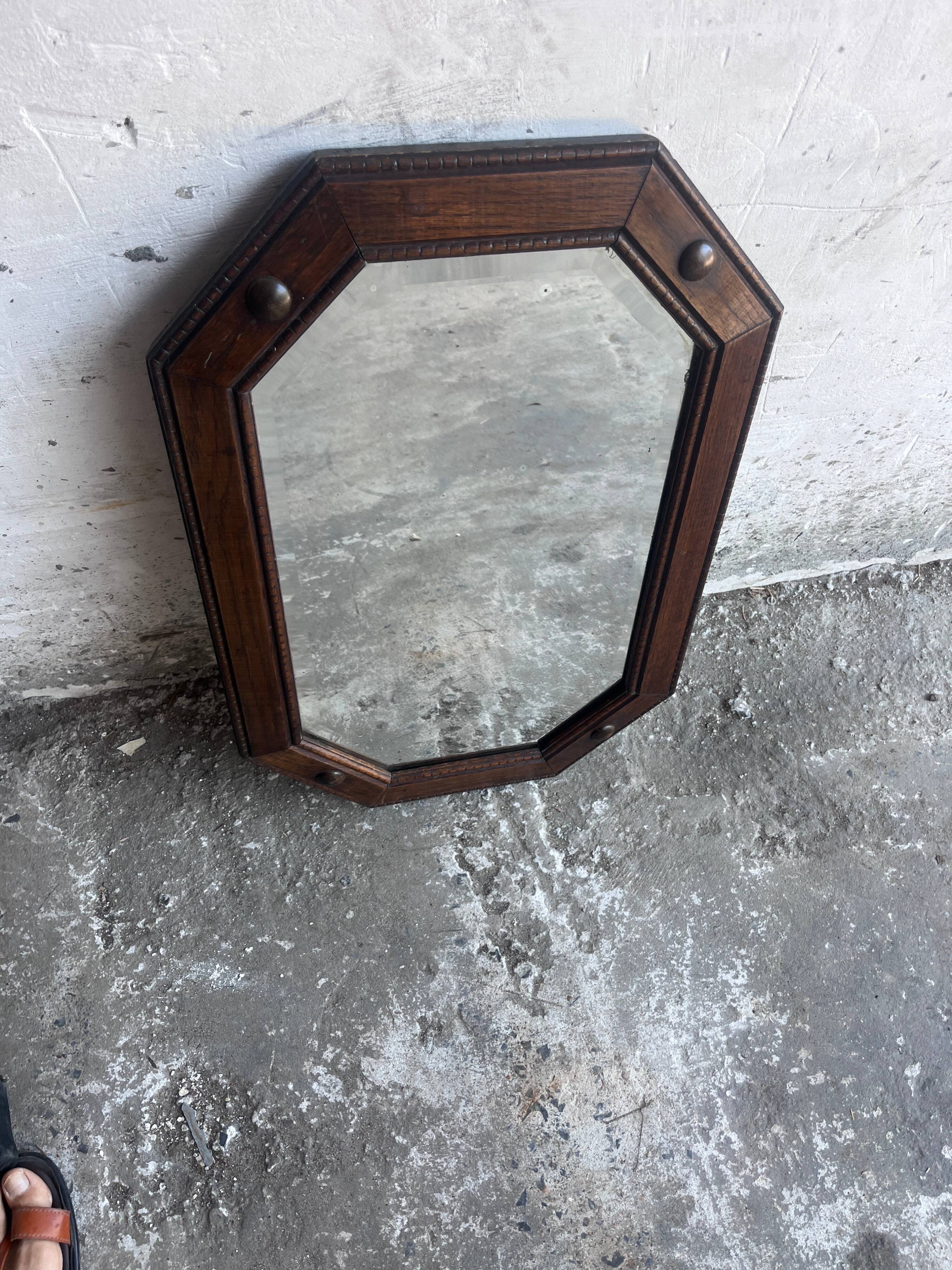 Miroir mural octogonal anglais Arts & Crafts / Art déco, 1920s–1930s