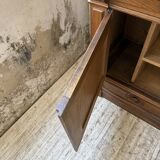 Old XL Napoleonic oak glass bookcase, 19th century